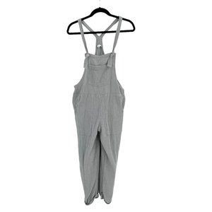 Aerie Gauze Straight Tapered Leg Jumpsuit Overalls Pockets Blue Gray- Size Small